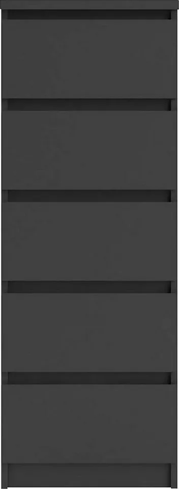 Home affaire Highboard Naia, Hochkommode, 5 Schubladen, Aufbewahrung, grifflose Front, Modern, skandinavisches Design, Schmal, in mehrere Farben, Schwarz, – Produktbild 4 von 5