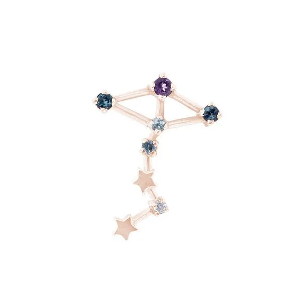 Eppi Eppi Goldener Ohrring mit Sternzeichen Scorpio, Rosa, – Produktbild 1 von 2