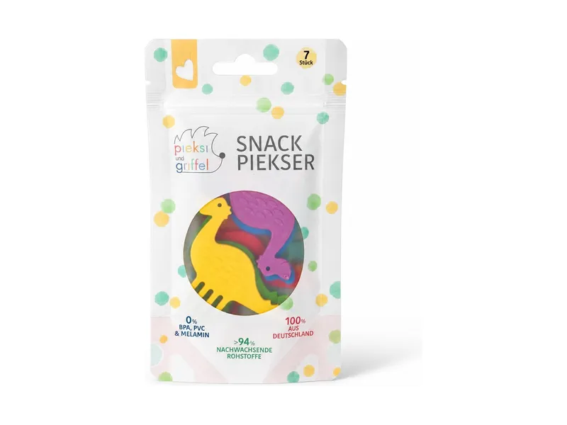 Pieksi und Griffel Pieksi und Griffel Snack Piekser 7er Set Rainbow Dinosaurier, Mehrfarbig, – Produktbild 1 von 2