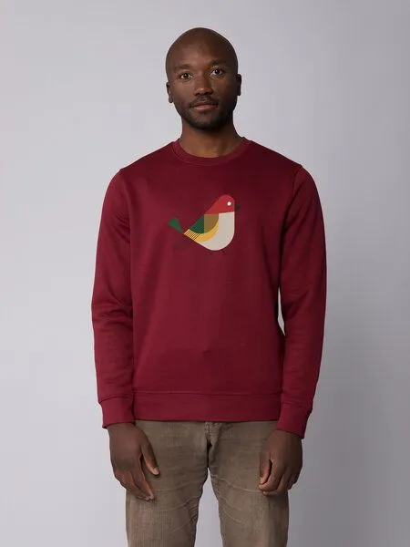 watapparel watapparel Sweatshirt Unisex Vogel, Burgundy, – Produktbild 2 von 4