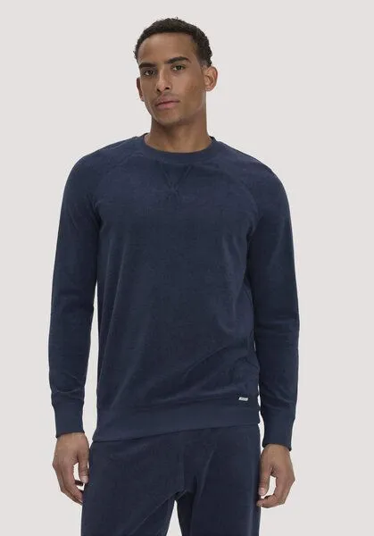 hessnatur hessnatur Frottee Loungeshirt Relaxed aus reiner Bio-Baumwolle, Mitternachtsblau, – Produktbild 1 von 4