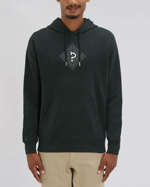 Human Family Human Family Bio Herren Hoodie "Reaper - Geometric Questionmark" in 5 Farben, Schwarz, – Produktbild 1 von 4