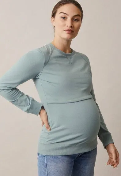 Boob Umstands- und Stillpullover B. warmer Sweatshirt von boob, Mint, – Produktbild 1 von 3