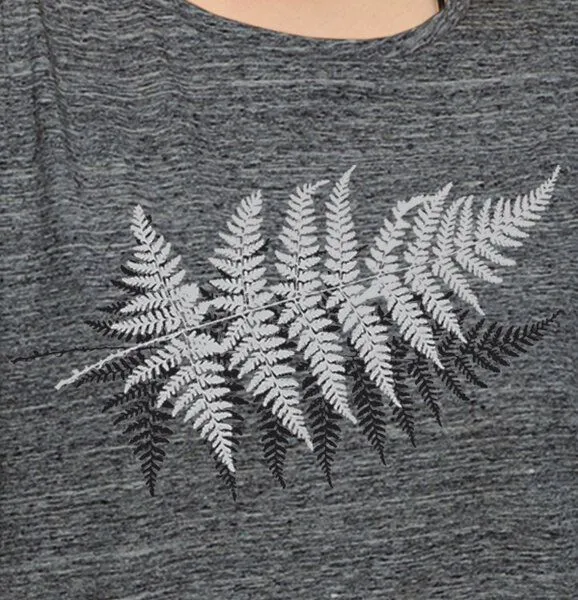 little kiwi little kiwi Damen Longsleeve; 3/4-Arm, "Farn", Slub Heather Grey – Produktbild 2 von 3
