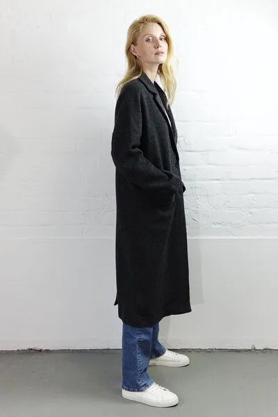 Wunderwerk Wunderwerk Oversize coat merino, 384 dark grey melange (grau), – Produktbild 2 von 3