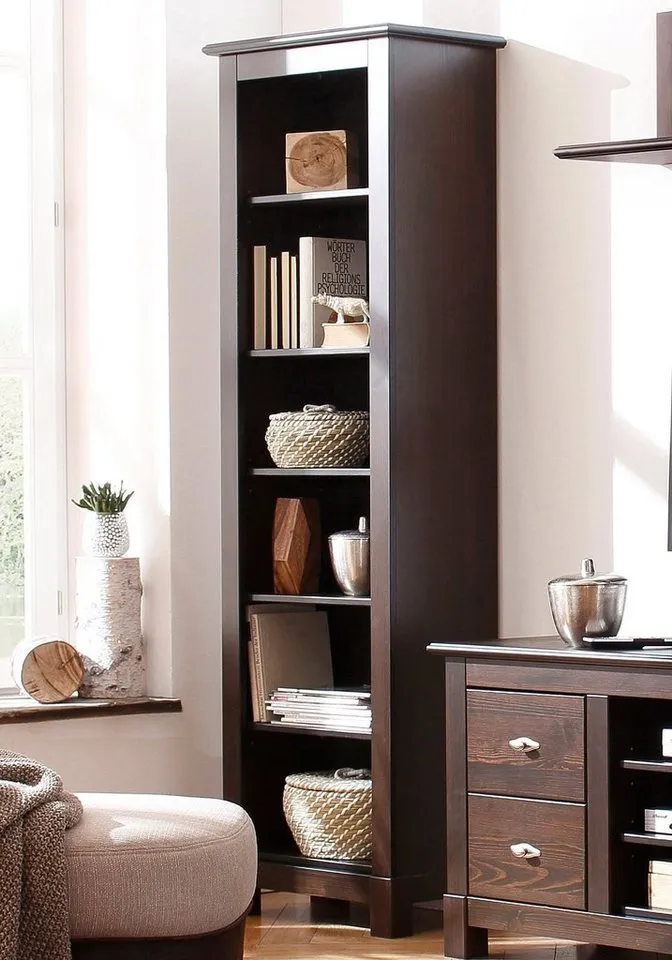 OTTO home Standregal Rauna, Regal, Massivholzregal, Bücherregal, Höhe 180 cm, aus massiver Kiefer, FSC®-zertifiziert, Braun, – Produktbild 2 von 5