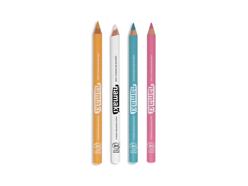 Namaki Schminkstifte für Kinder, 4er-Set Gelb, Rosa, Türkis, Weiß, Mehrfarbig, – Produktbild 1 von 2