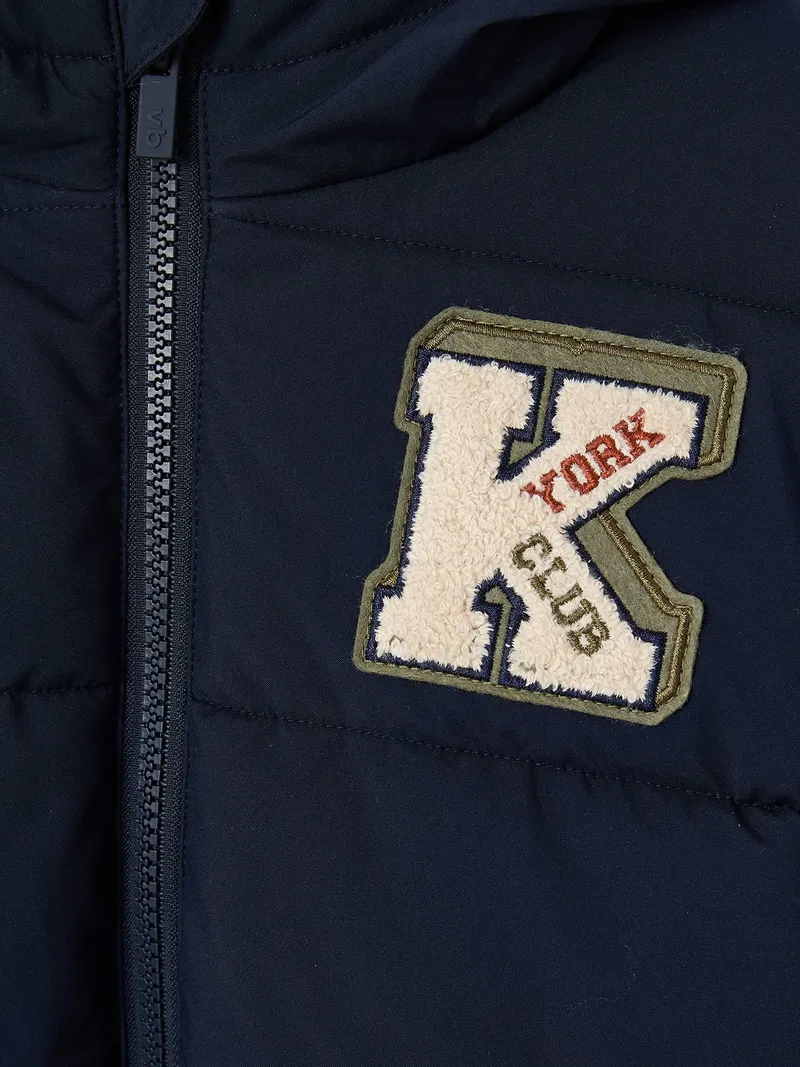Vertbaudet Jungen Steppjacke mit Kapuze und Fleecefutter, Marine, – Produktbild 3 von 4