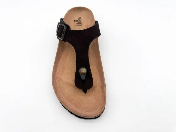 thies Vegane thies ® Eco Bio Thong Sandale aus rec. PET mit Kork-Tieffussbett MEN, Dark brown (dunkelbraun), – Produktbild 4 von 4