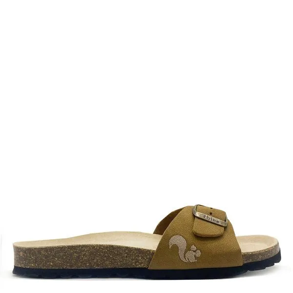 thies Vegane thies ® Eco Bio Strap Sandale aus rec. PET mit ergonomischem Fussbett, Cognac (braun), – Produktbild 1 von 4