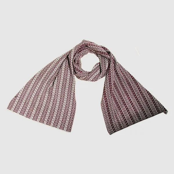 LANARTO slow fashion LANARTO slow fashion Schal Muster 'Peking' zweifarbig gestrickt aus mulesingfreier Merinowolle, Grau (silber), – Produktbild 2 von 2