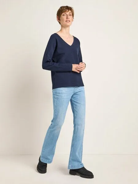 LANIUS LANIUS Shirt mit Struktur aus Bio-Baumwolle, Midnight, – Produktbild 2 von 4