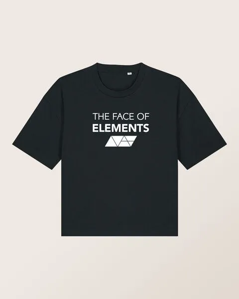 THE FACE OF ELEMENTS The Face of Elements Bold - Relaxed Boxy Fit T-Shirt aus Bio-Baumwolle, Black (schwarz), – Produktbild 1 von 3