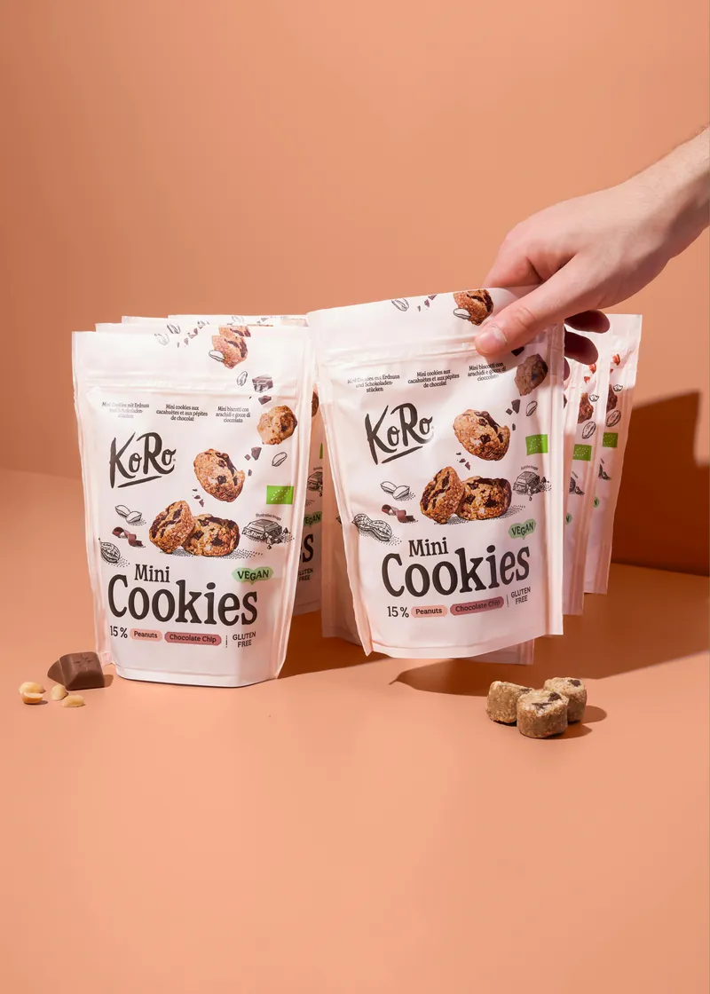KoRo Bio Mini Cookies Peanut Chocolate Chip | 10 x 150 g – Produktbild 3 von 5