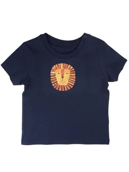 MelaDi Meladi Kinder Baby-Shirt aus Biobaumwolle - Gelbes Auto auf Navy Blau – Produktbild 1 von 1