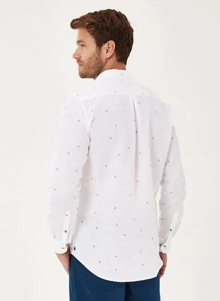 ORGANICATION ORGANICATION Langarm-Hemd aus Leinen mit Bio-Baumwolle, White, – Produktbild 4 von 4