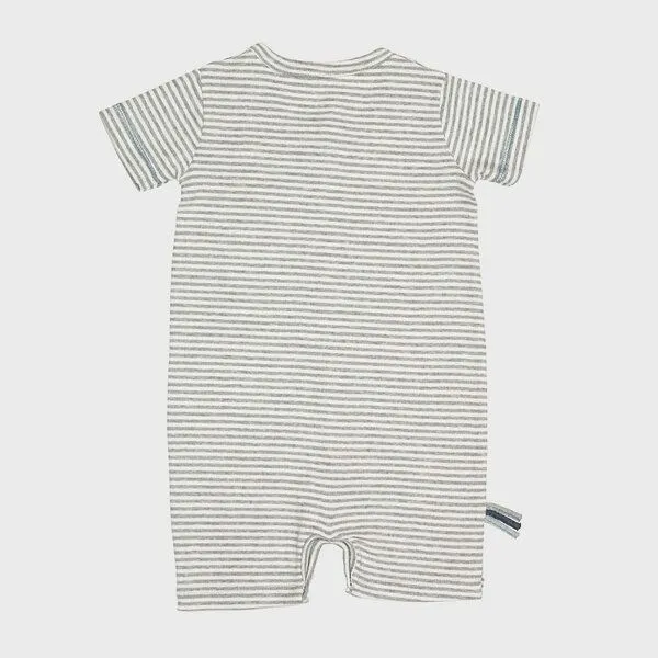 OrganicEra Baby Strampler, gestreift 'OrganicEra' aus Bio-Baumwolle, Grau, – Produktbild 4 von 4