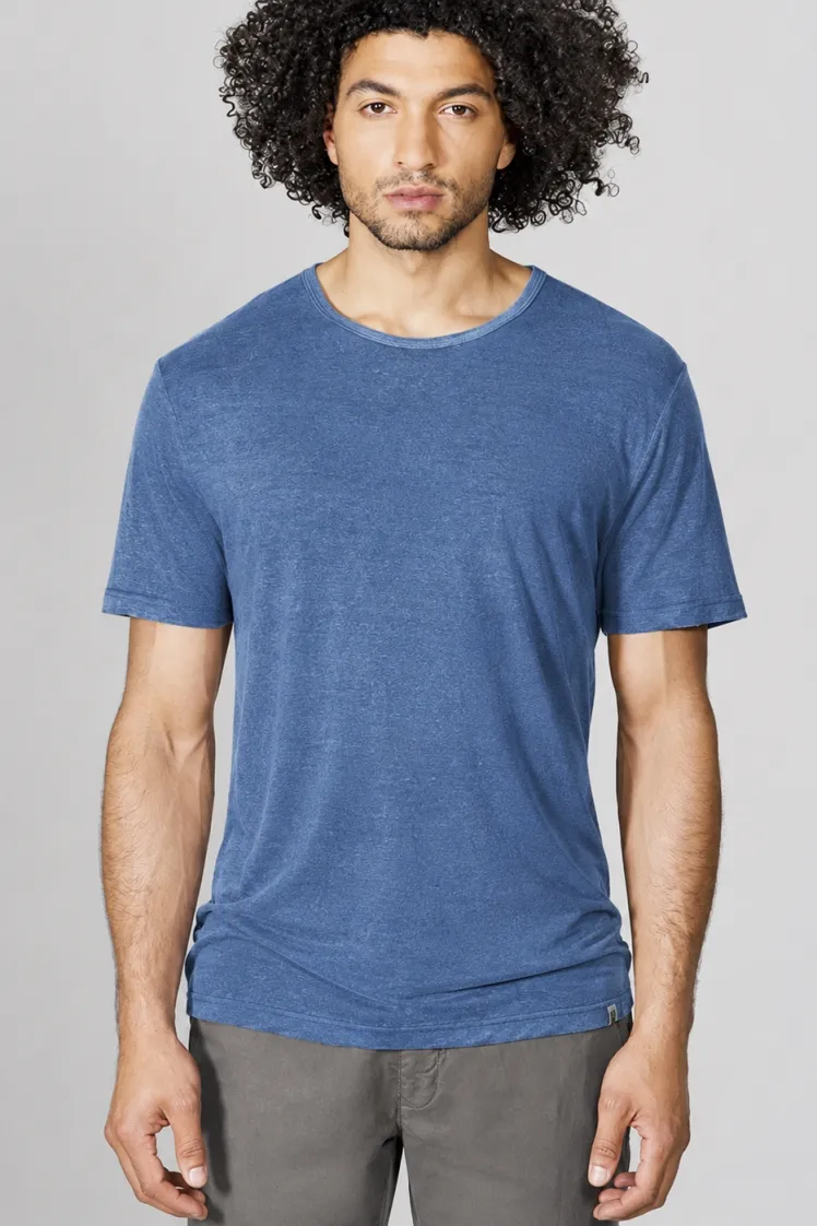 HempAge Hempage Herren vegan T-Shirt Regular Fit Blueberry, Blau, – Produktbild 2 von 2