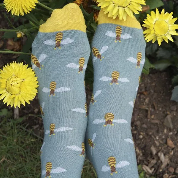 Fräulein Prusselise Fräulein Prusselise Biene Socke blau gelb bunt – Produktbild 3 von 4