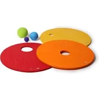 Grimms Grimms GRIMM’S x Stapelstein® Kullerscheiben warm rainbow Scheiben Ø 21,4 cm , Kugeln Ø 20,35,45 mm – Produktbild 1 von 1