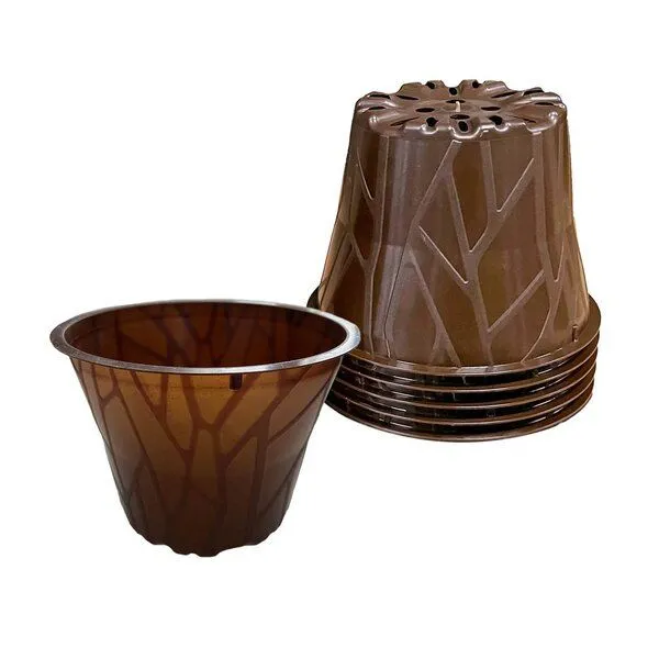meinwoody meinwoody Plastikfreier Pflanztopf Plenta - 10,5 cm, Dunkelbraun, – Produktbild 1 von 4