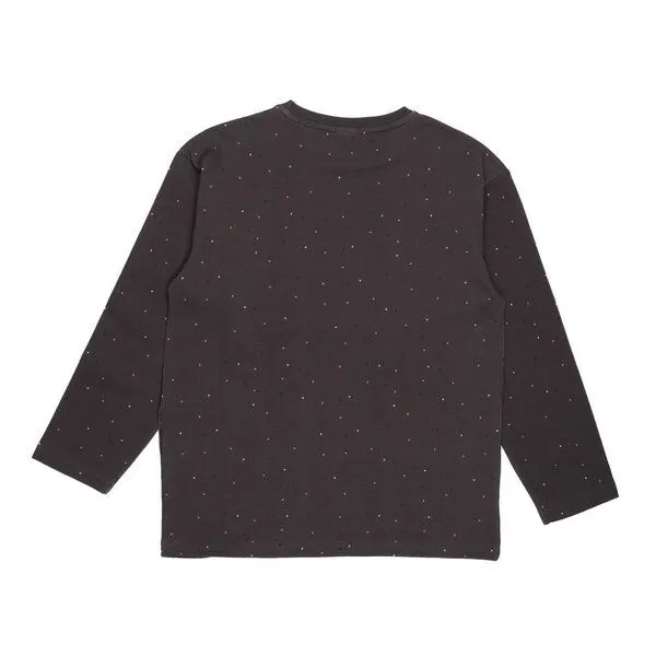 Walkiddy Kinder Langarmshirt GOTS zertifiziert, Bio-Baumwolle, grau, „Colorful Dots“, weich & bequem – Walkiddy, Grau, – Produktbild 2 von 3