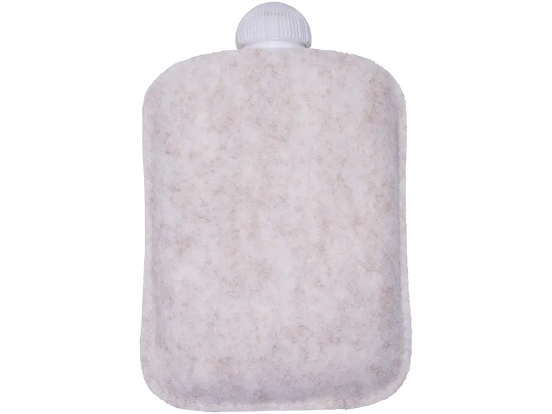 Wärmflasche 'UNNY' aus Recycling-PET Filz 0,8 l, Beige, – Produktbild 1 von 1