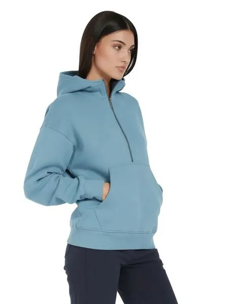 EarthPositive EarthPositive Damen Hoodie - Half Zip Suede - aus Bio-Baumwolle, Blue dusk (blau), – Produktbild 4 von 4