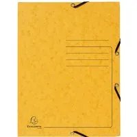 Exacompta 25 Exacompta Sammelmappen, Colorspan-Karton, 355 g/m², DIN A4, Gummizug, 3 Klappen, gelb – Produktbild 1 von 1