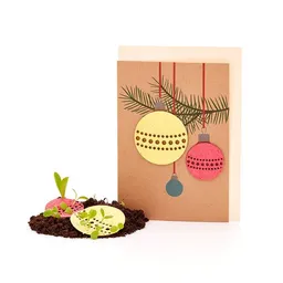 Die Stadtgärtner Die Stadtgärtner Nachhaltige Weihnachtskarte zum Einpflanzen mit Christbaumkugel-Motiv inkl. Umschlag | Grußkarte Weihnachten mit Saatgut | Weihnachtsgrußkarte zum Verschenken | Weihnachtliche Klappkarte – Produktbild 1 von 1