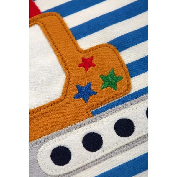 Frugi Frugi Langarm-Shirt Bagger Regenbogen Doug Applique Top – Produktbild 2 von 3