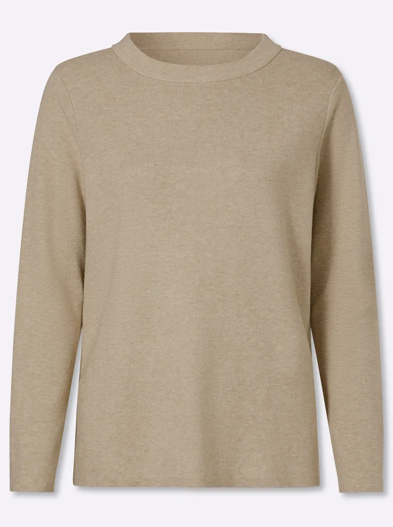 heine Pullover beige-meliert, Beige-meliert, – Produktbild 1 von 2