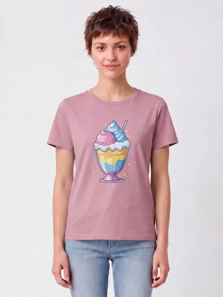 watapparel watapparel T-Shirt Frauen Eisbecher, Lilac dream, – Produktbild 2 von 2