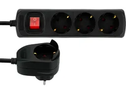 REV REV Steckdosenleiste "Powersplit" 3+1-fach mit Schalter, 2 m Leitung, schwarz – Produktbild 1 von 1
