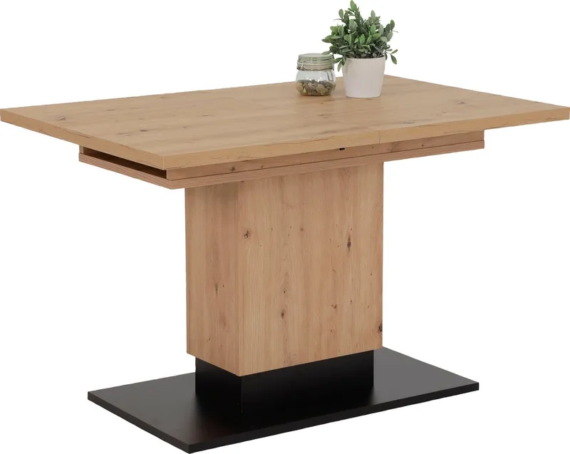 HELA Säulen-Esstisch Lorena T, ausziehbar 120-180 cm, Braun|schwarz, – Produktbild 1 von 4