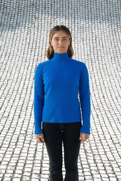 SALZWASSER SOFO – Rib Longsleeve (Damen) aus Bio-Baumwolle (GOTS) von SALZWASSER, Blau, – Produktbild 1 von 4
