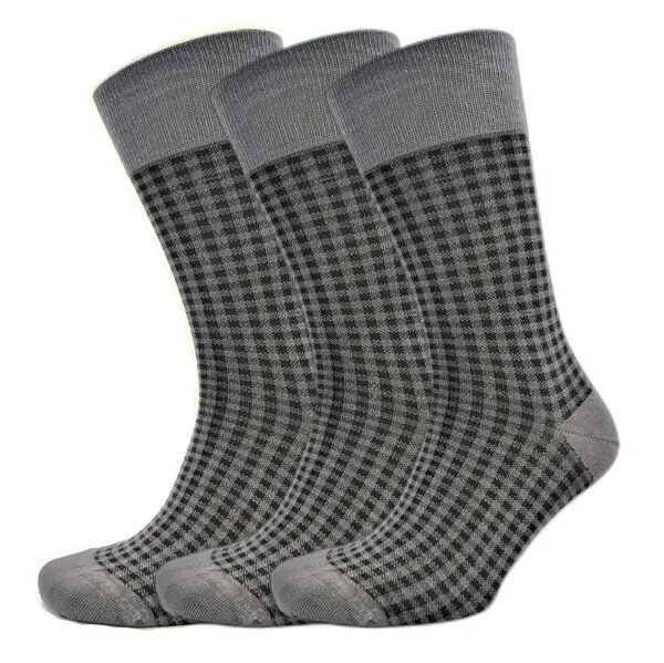 BLS Organic BLS Organic 3er Pack GOTS zertifiziert 98 % Bio-Baumwolle Quadrat Design Socken, Dunkel grau, – Produktbild 1 von 1