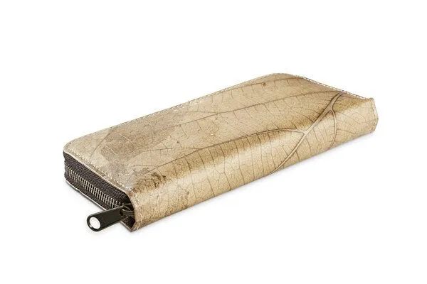 BELEAF BELEAF Großes veganes Portemonnaie "BIG LEAF" aus Blattleder, Cashew beige, – Produktbild 3 von 4