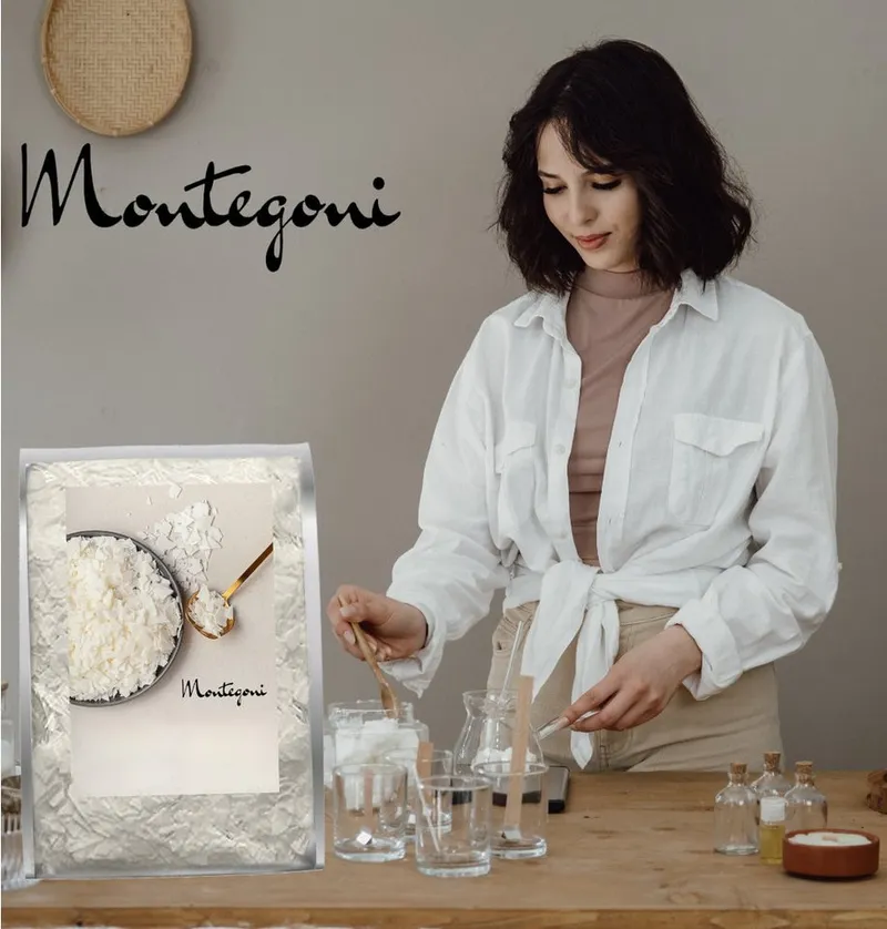 Montegoni Duftkerze 100% natürliches Sojawachs für Kerzen (ohne Zusatzstoffe Premium, 2-tlg., Kerzenwachs für die Kerzenherstellung aus biologischem Anbau), Rein natürlich Sojawachsfloken – Produktbild 2 von 5