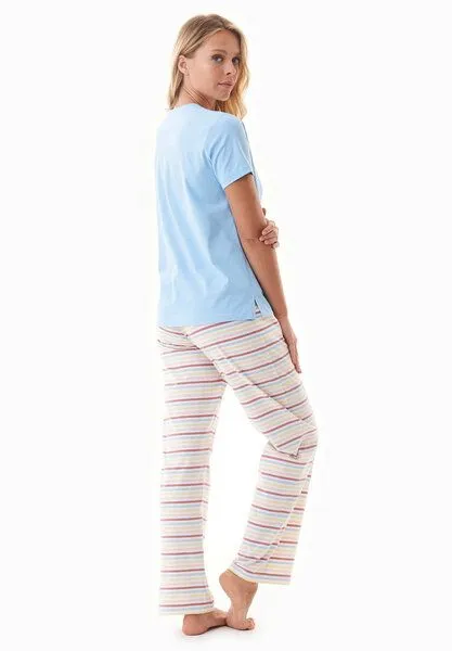 ORGANICATION ORGANICATION TRINNITY | Pyjama-Set aus Bio-Baumwolle, Light blue, – Produktbild 3 von 4