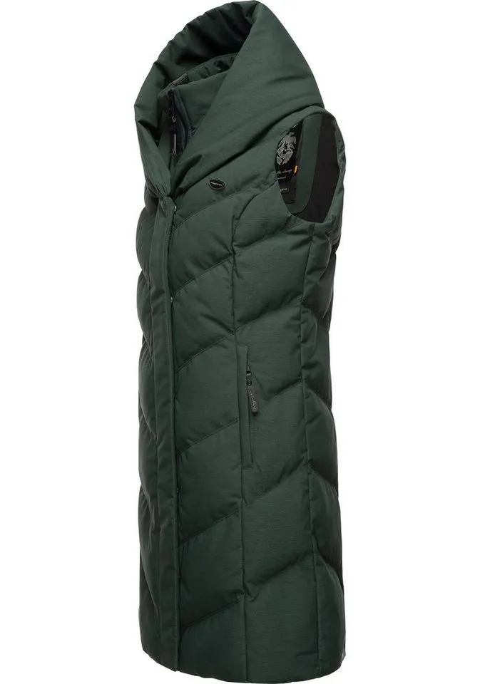 ragwear ragwear Steppweste Natalka Vest stylische, gesteppte Winterweste mit gefütterter Kapuze, Grün, – Produktbild 1 von 2