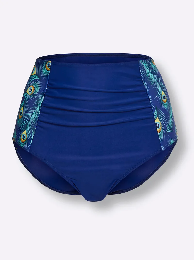 feel good Bikini-Slip royalblau-blaugrün-bedruckt, Royalblau-blaugrün-bedruckt, – Produktbild 1 von 2