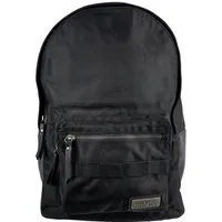manbefair manbefair Klassischer City Rucksack Bergen aus recyceltem Nylon Gewebe und Rinds-Leder, Schwarz, – Produktbild 1 von 1