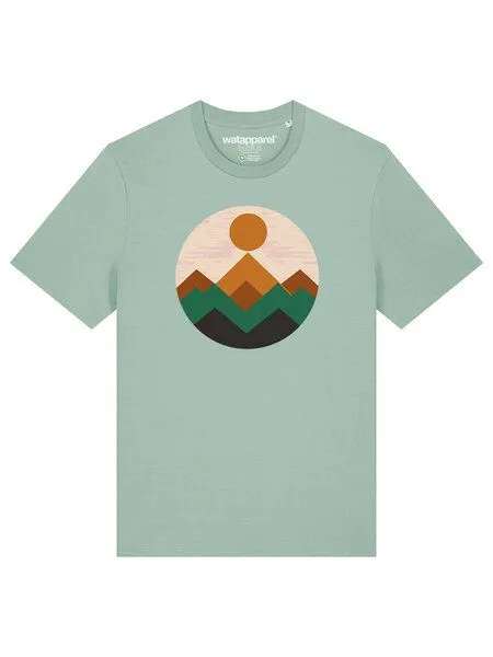 watapparel watapparel T-Shirt Unisex Geometric Landscape 2, Aloe, – Produktbild 2 von 3