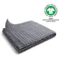 Sonnenstrick Sonnenstrick – Bio Baby-Strickdecke "Karostrickmotiv" (100 x 90 cm) Bio-Baumwolle, Grau, – Produktbild 1 von 1