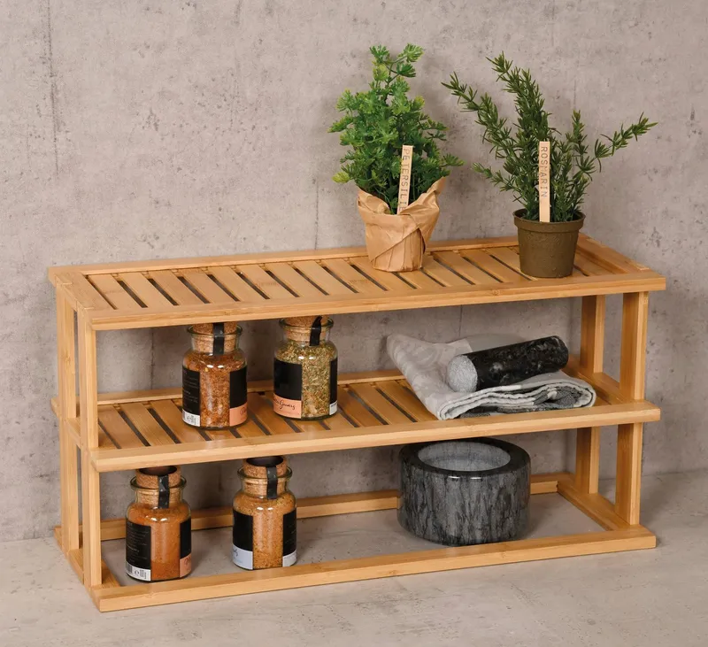 Kesper Kesper Ablageregal Küchenregal, 1-tlg., aus 100% FSC®-zertifiziertem Holz, Beige, – Produktbild 1 von 3