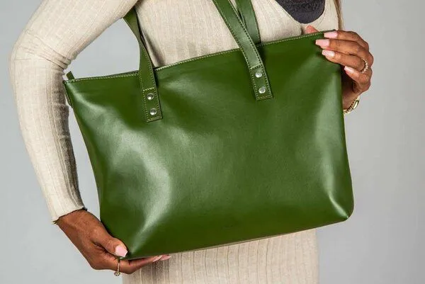 GREVIRO GREVIRO Totebag "L" aus Kaktusleder (vegan), Grün, – Produktbild 1 von 2
