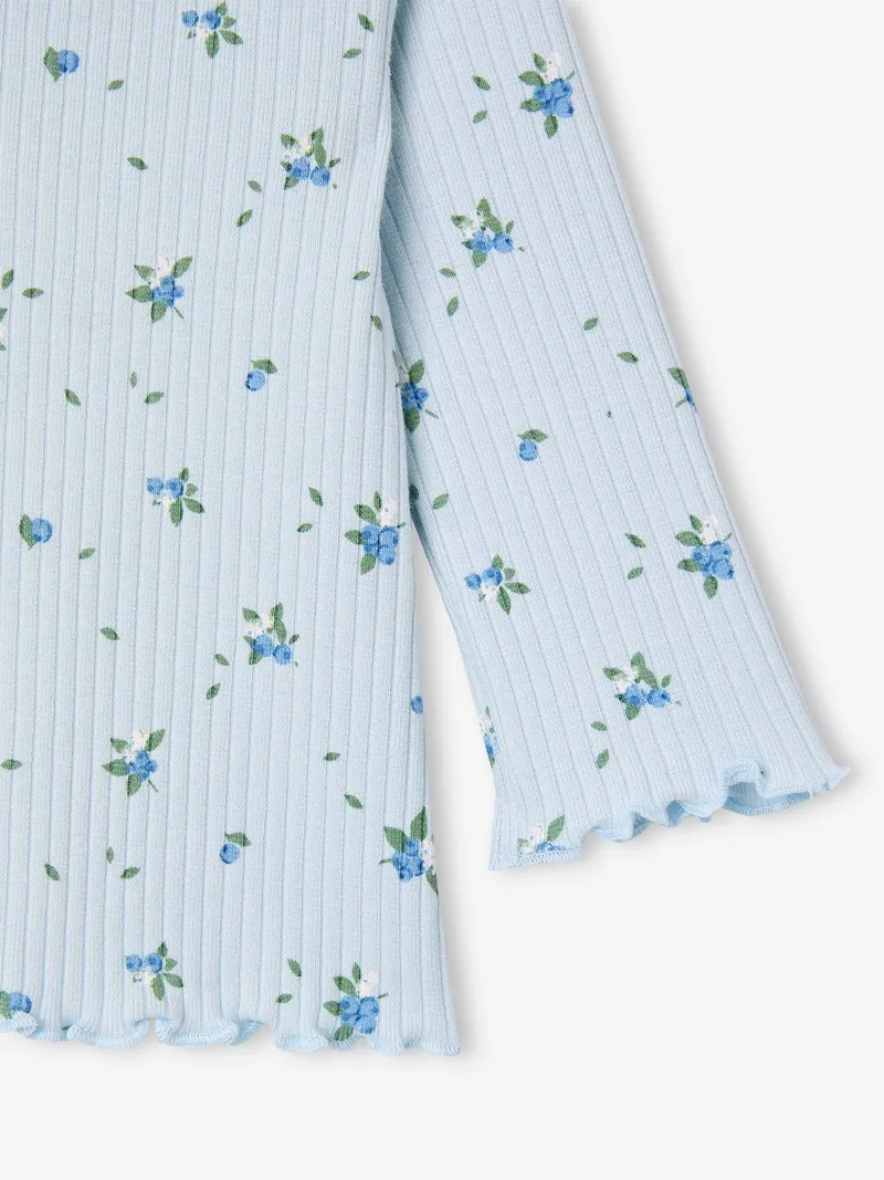 Vertbaudet Baby Shirt mit Kragen und Wellenkanten, Himmelblau, – Produktbild 3 von 4