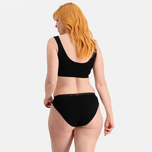 Bamboo Basics Bamboo Basics Nahtloser Damen Spitzen- Slip LUCY mit Bambusviskose (3er Pack), Schwarz, – Produktbild 4 von 4