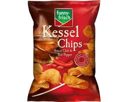 Funny-frisch Funny-frisch Knabberei, funny frisch Kessel Chips Sweet Chilli und Red Pepper vegan 120g – Produktbild 1 von 1